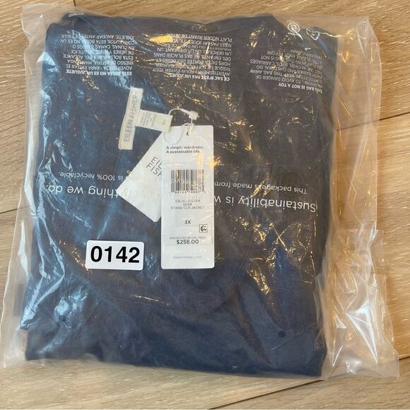 Nwt Eileen Fisher Dusk Washed Standard Collar Jacket - Picture 6 of 6